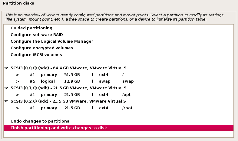 Partition table kali setup